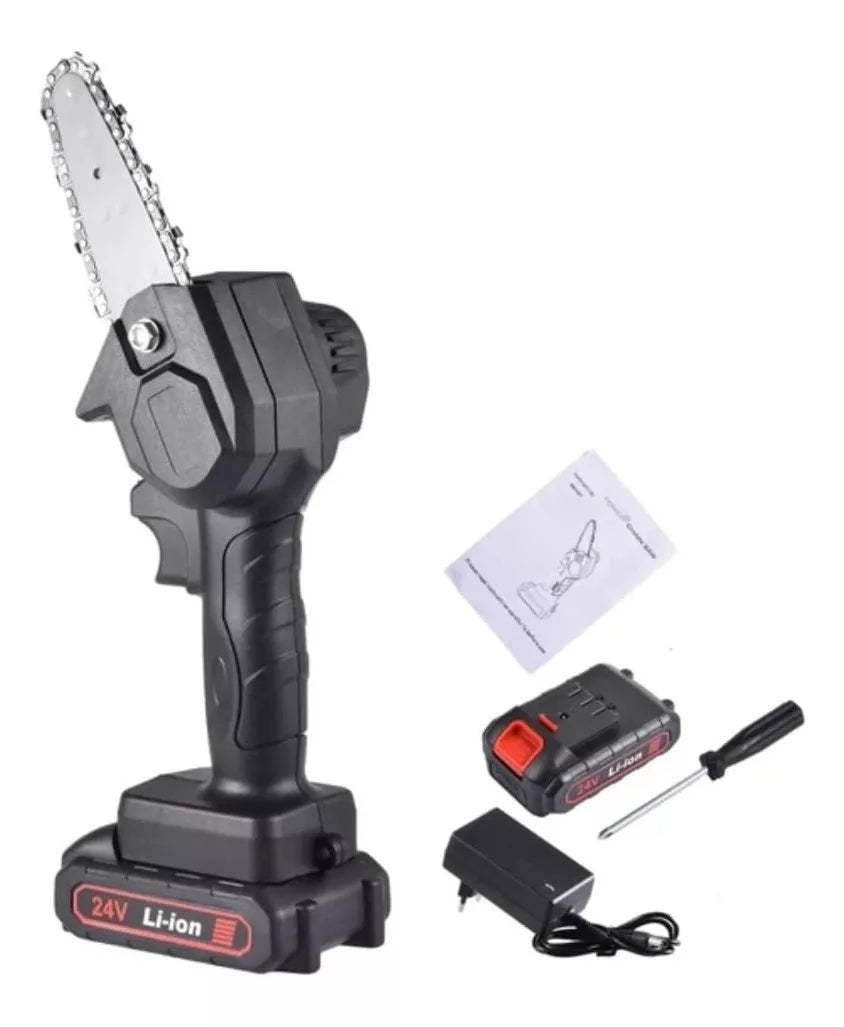 Motosierra Portátil a Batería 24W - Ligera, Potente y con 2 Baterías Incluidas