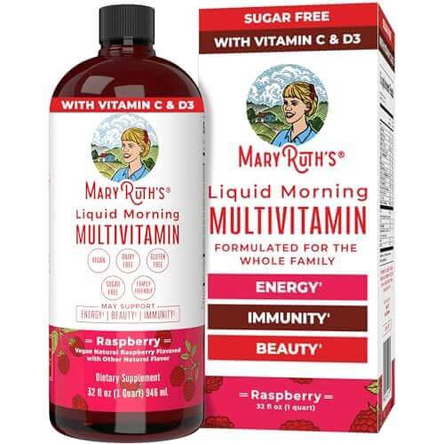MaryRuth's Pack x2 Multivitamínico Líquido con Lustriva™ para Cabello y Piel - Mango 🍑 & Frambuesa 🍓✨
