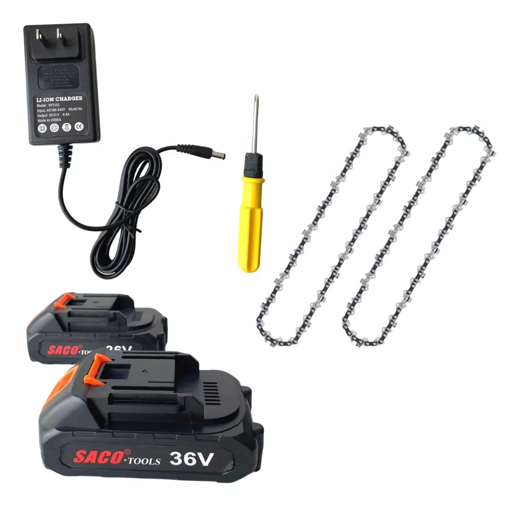 Motosierra Portátil a Batería 24W - Ligera, Potente y con 2 Baterías Incluidas