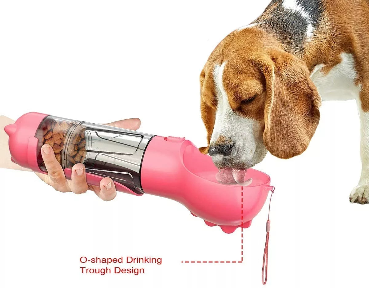 Botella Portátil 3 En 1 Multifuncional Para Perros Mascotas