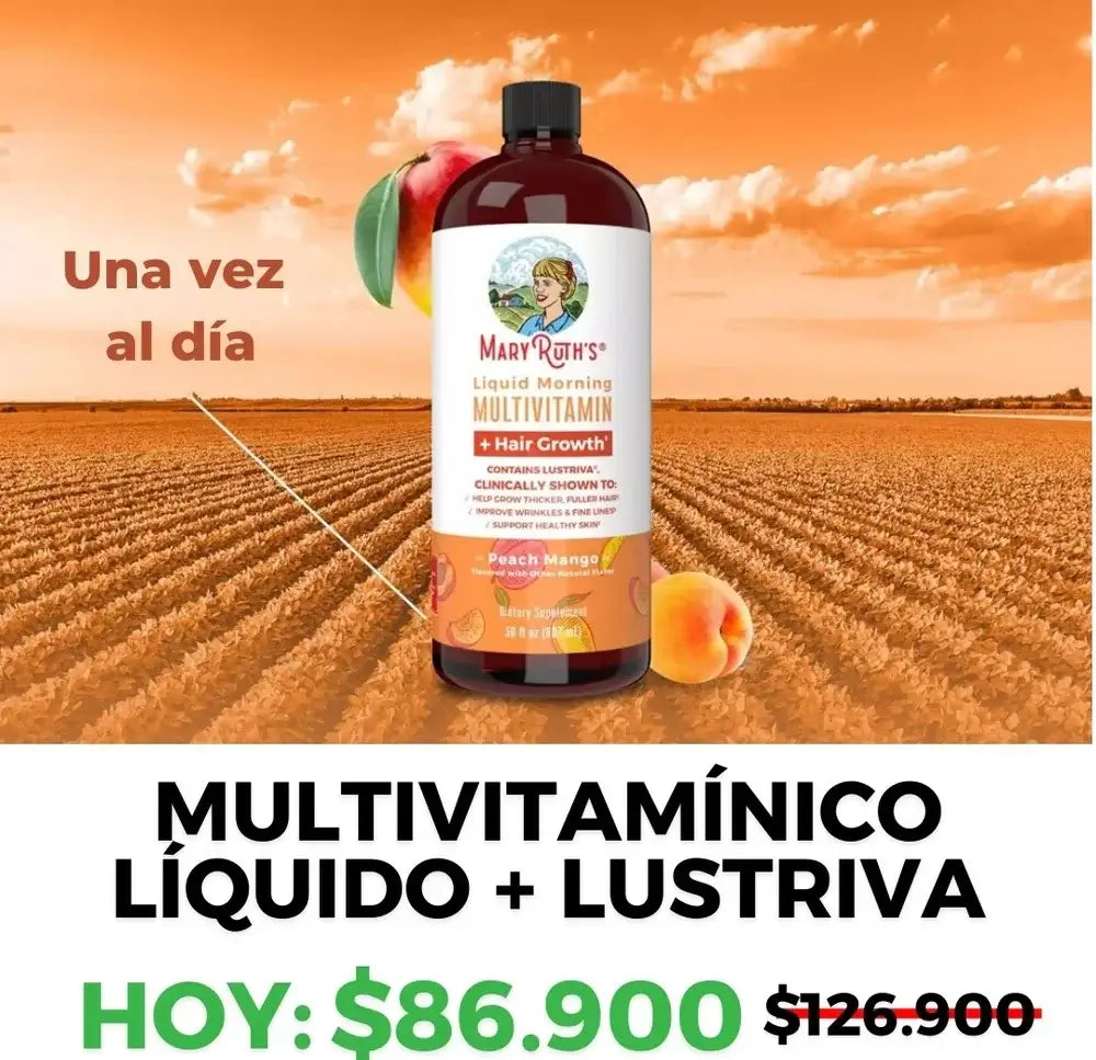 MaryRuth's Multivitamínico Líquido Matutino para Cabello y Piel - Sabor Mango 🍑
