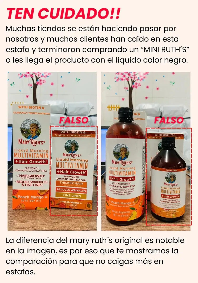 MaryRuth's Pack x2 Multivitamínico Líquido con Lustriva™ para Cabello y Piel - Mango 🍑 & Frambuesa 🍓✨