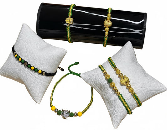 Manillas GeorShop — Cara de Leopardo 6 Balines Oro (#4 #5 #6)