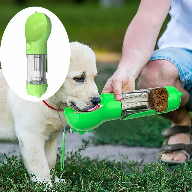 Botella Portátil 3 En 1 Multifuncional Para Perros Mascotas