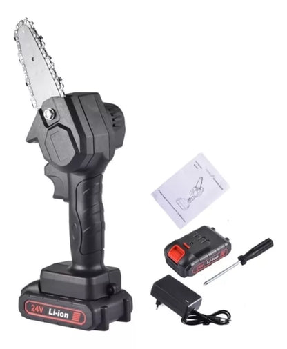Motosierra Portátil a Batería 24W - Ligera, Potente y con 2 Baterías Incluidas