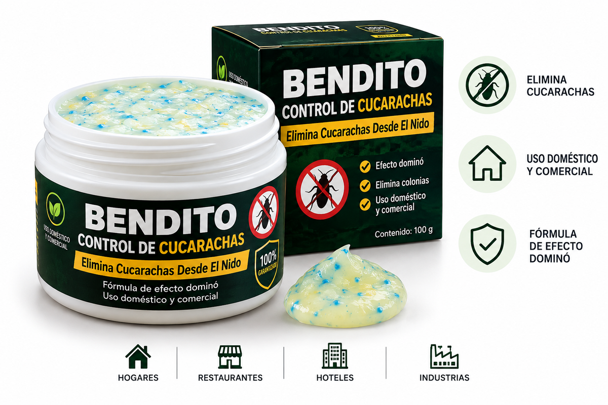 Bendito Control de Cucarachas – Gel Efecto Dominó | Uso Doméstico y Comercial