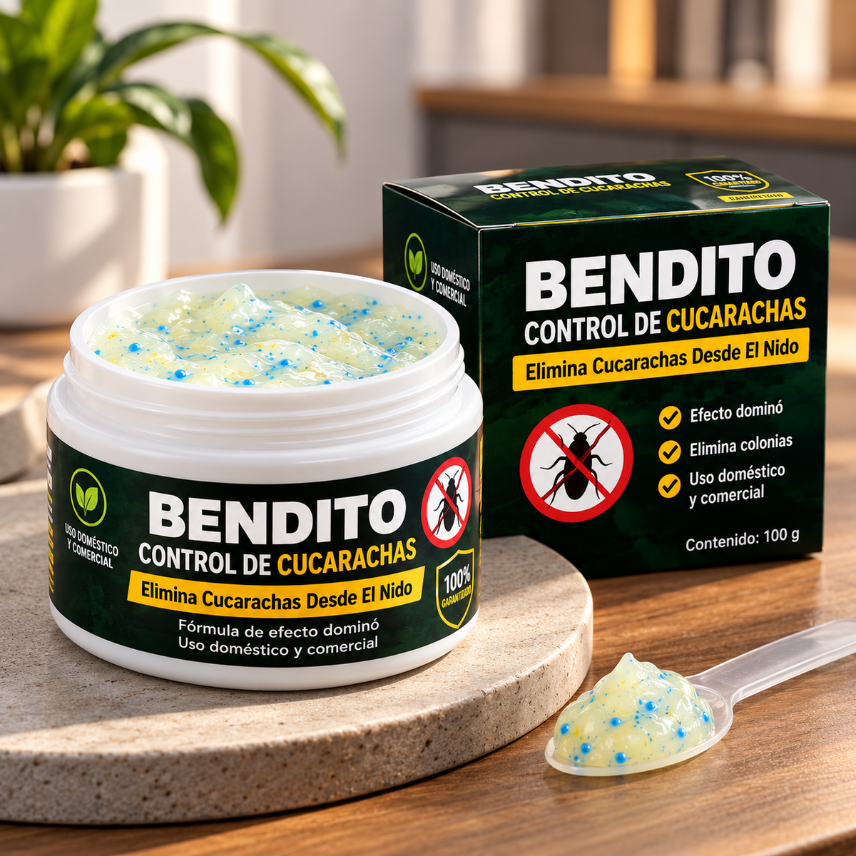 Bendito Control de Cucarachas – Gel Efecto Dominó | Uso Doméstico y Comercial