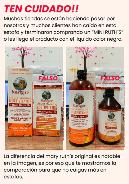 MaryRuth's Pack x2 Multivitamínico Líquido con Lustriva™ para Cabello y Piel - Mango 🍑 & Frambuesa 🍓✨