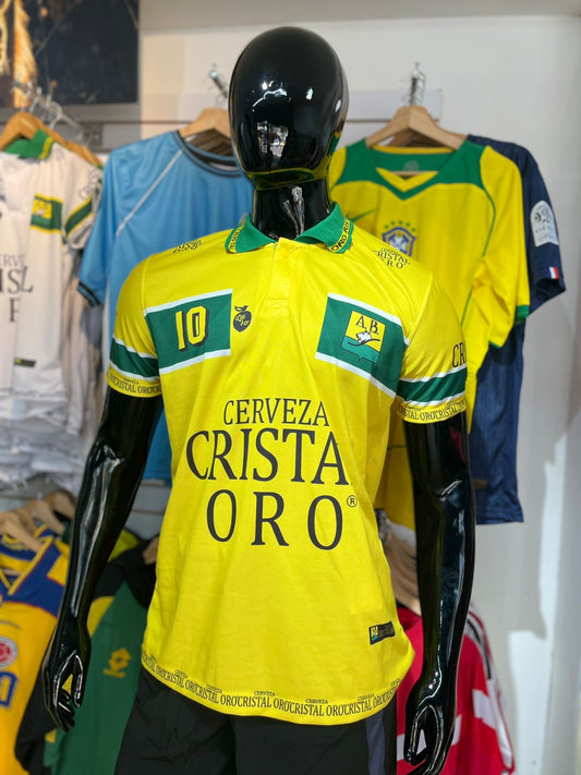 🐆 Camiseta Retro Atlético Bucaramanga “Cristal Oro” – Edición Clásica 💛💚