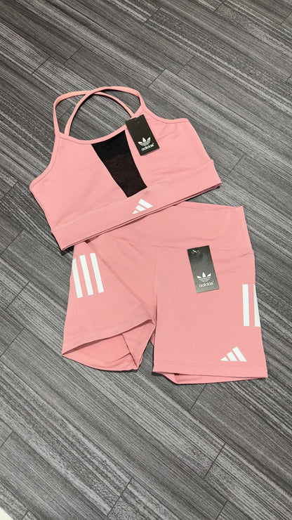 🤍 Conjunto Deportivo Dama Adidas – Top & Short de Compresión 🖤